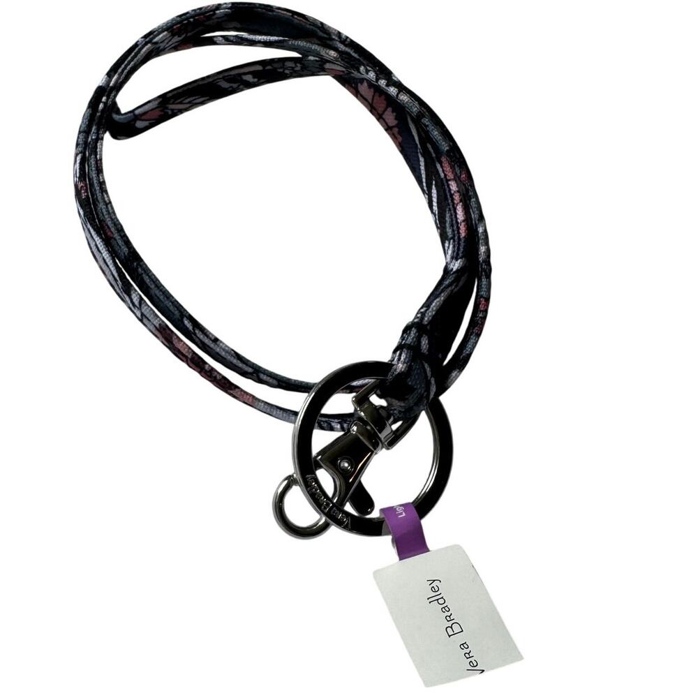 Vera Bradley Women’s Lighten Up Lanyard Ornate Blooms Keychain Ring & Clip NWT